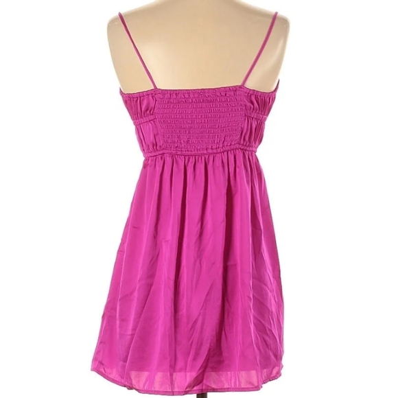Free People Meant To Be Magenta Satin Tie-Front Mini Slip Dress ✨ Size XS - Picture 4 of 13